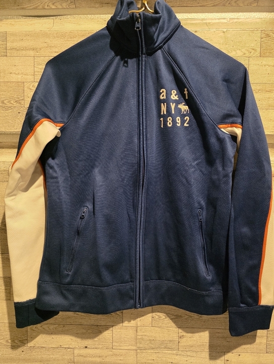 Abercrombie & Fitch Other - Abercrombie & Fitch Navy Jacket with Cream and Orange Accents